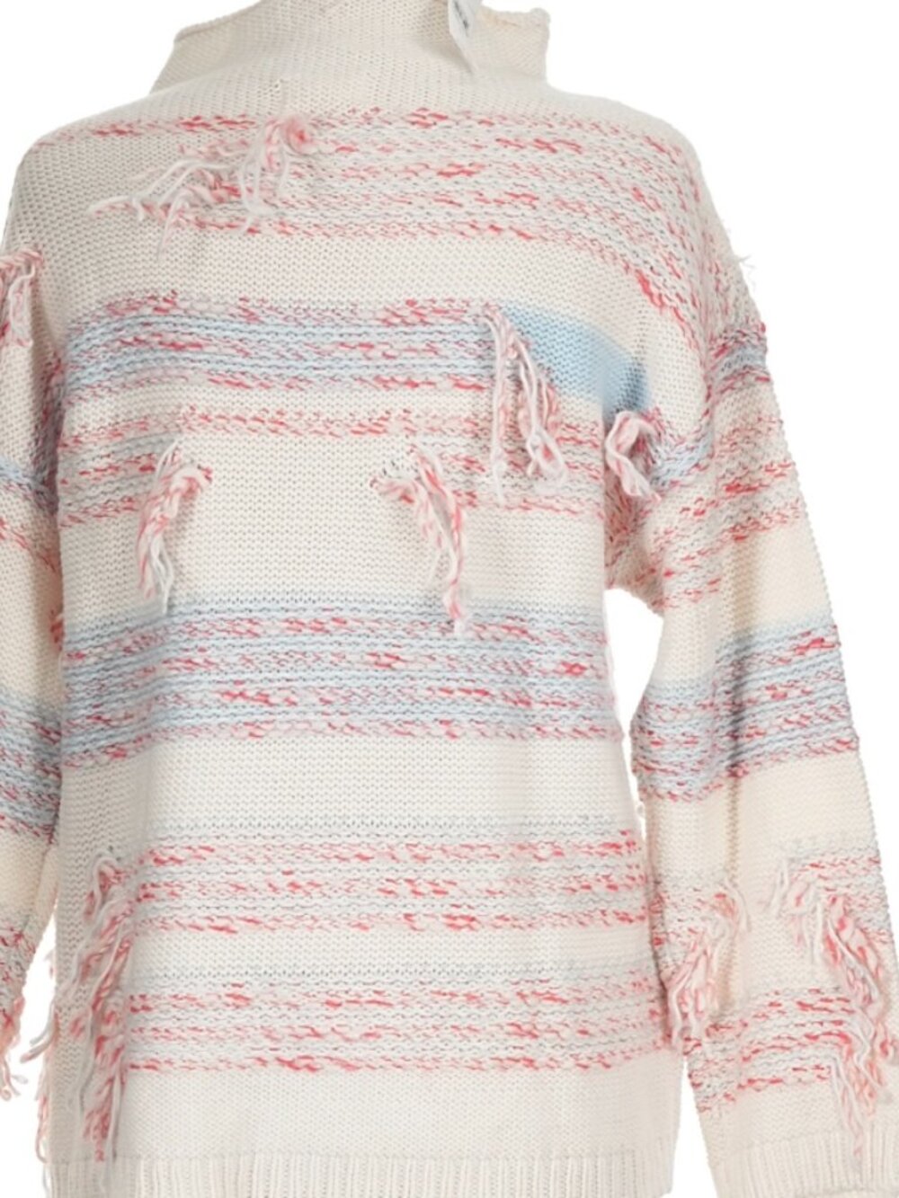 NWT Lou & Grey Fringe Out Mock Neck Chunky Sweater Wool Cotton Alpaca Blend $79 - Picture 3 of 9
